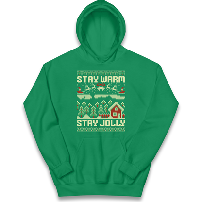 Stay Warm Stay Jolly Christmas kids hoodie