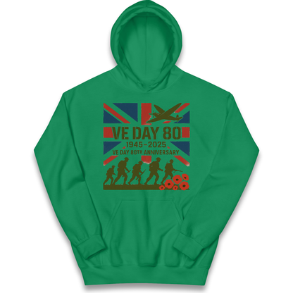 VE Day 80th Anniversary 1945 2025 kids hoodie