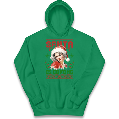 Santa is Coming Christmas kids hoodie