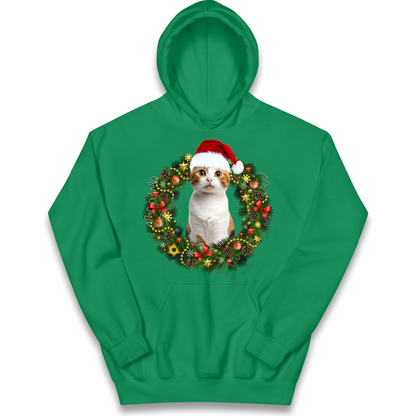 Cat Christmas kids hoodie