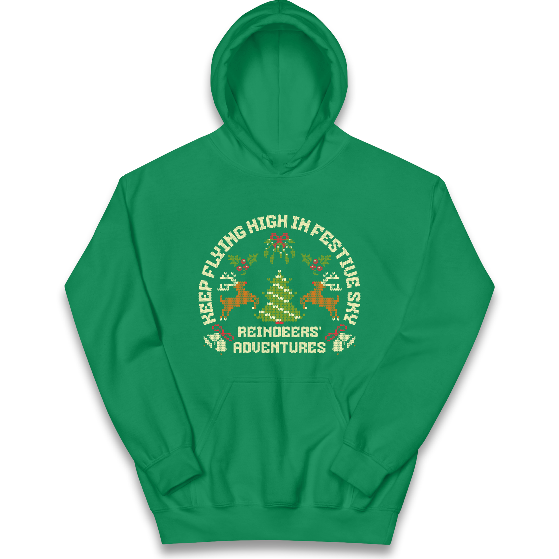 Keep Flying High In Festive Sky Christmas kids hoodie