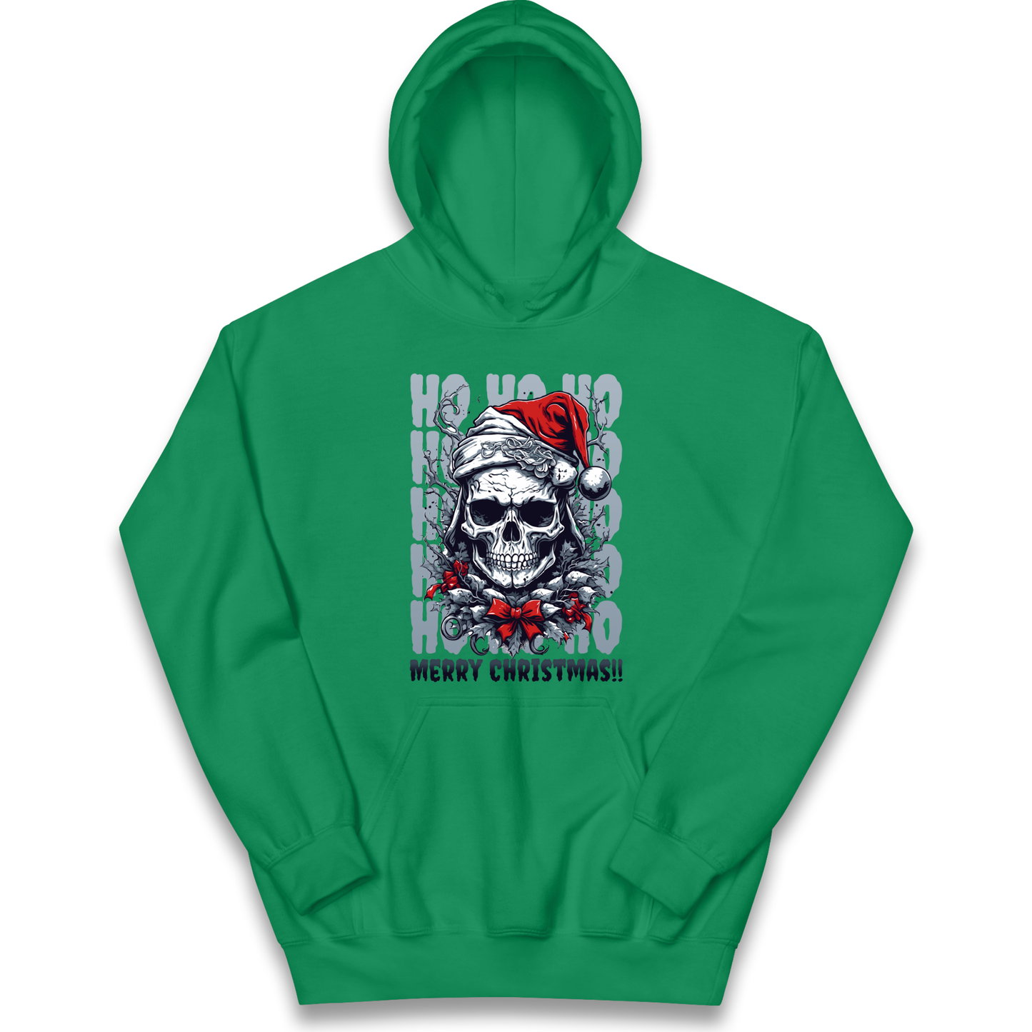 HO HO HO Santa Skelington Christmas kids hoodie