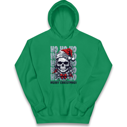 HO HO HO Santa Skelington Christmas kids hoodie