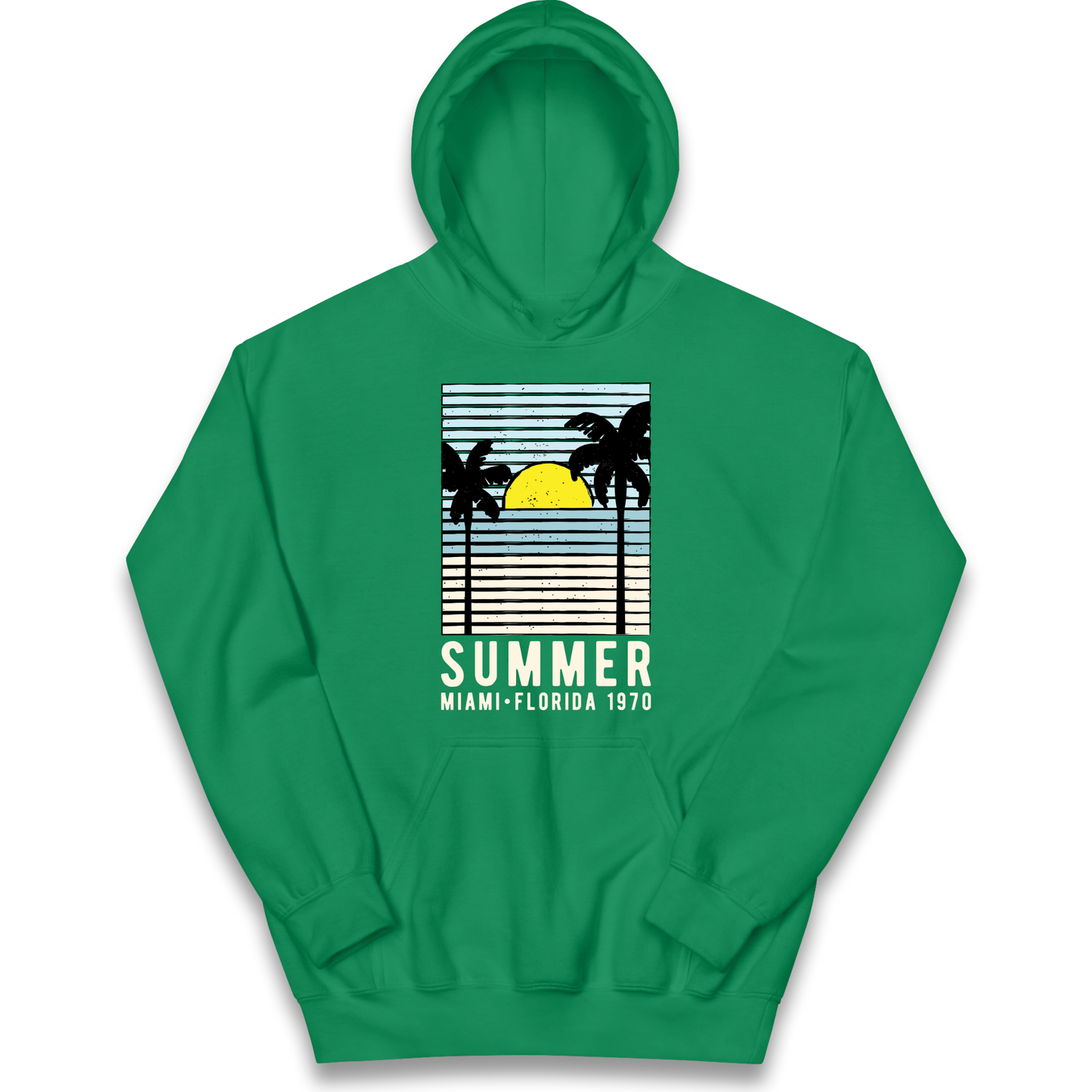 Summer Miami Florida 1970 kids hoodie