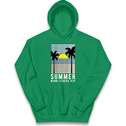 Summer Miami Florida 1970 kids hoodie