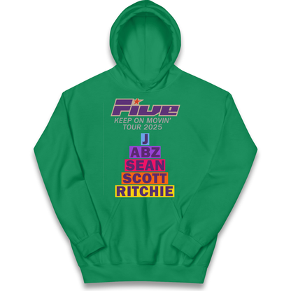 Five Keep On Movin' Tour 2025 kids hoodie