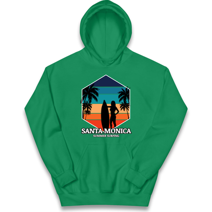 Santa Monica Summer Surfing kids hoodie