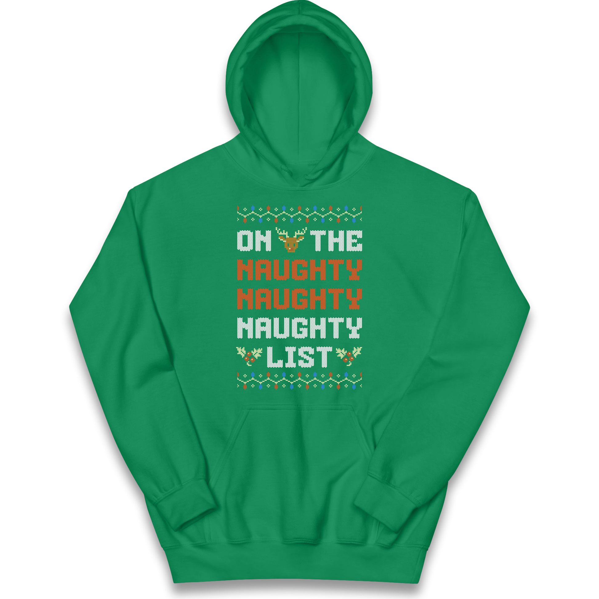 On The Naughty Naughty Naughty List Christmas kids hoodie