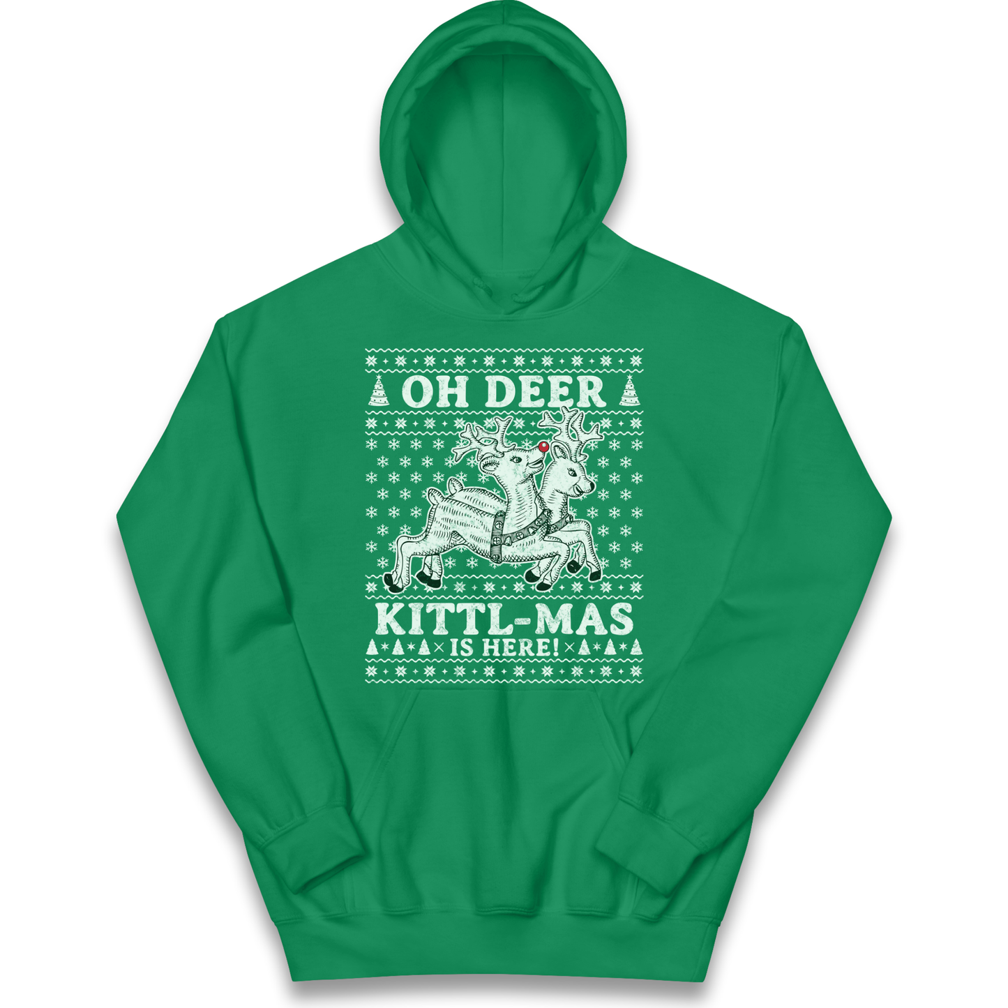 Oh Deer Kittl Mas Is Here Christmas kids hoodie