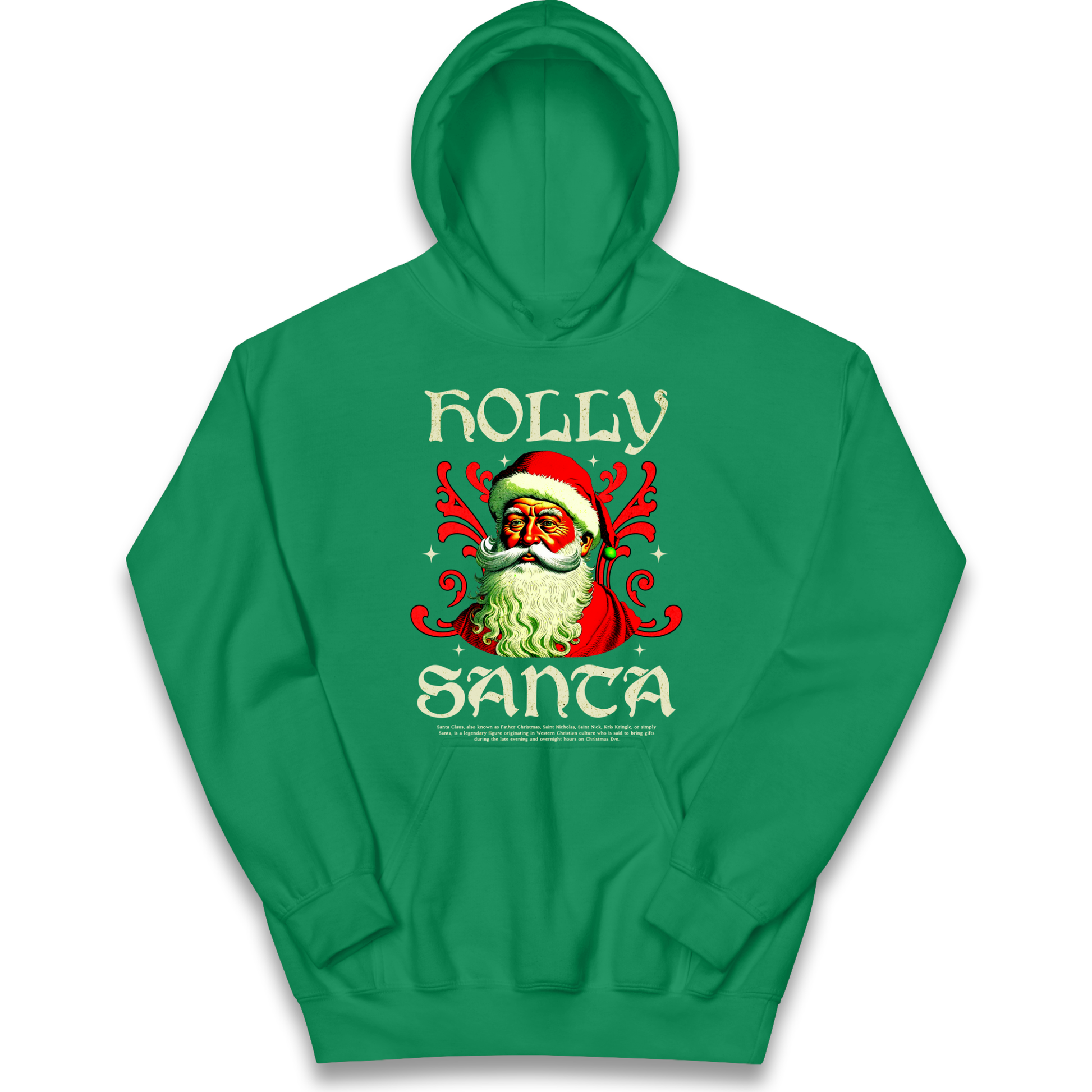 Holly Santa Christmas kids hoodie