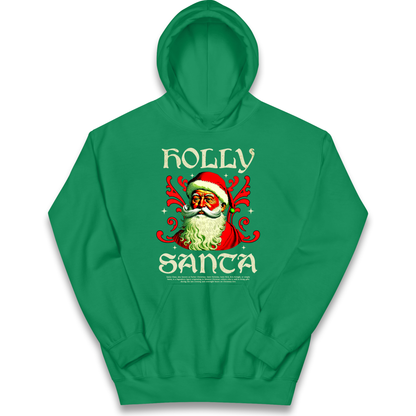 Holly Santa Christmas kids hoodie