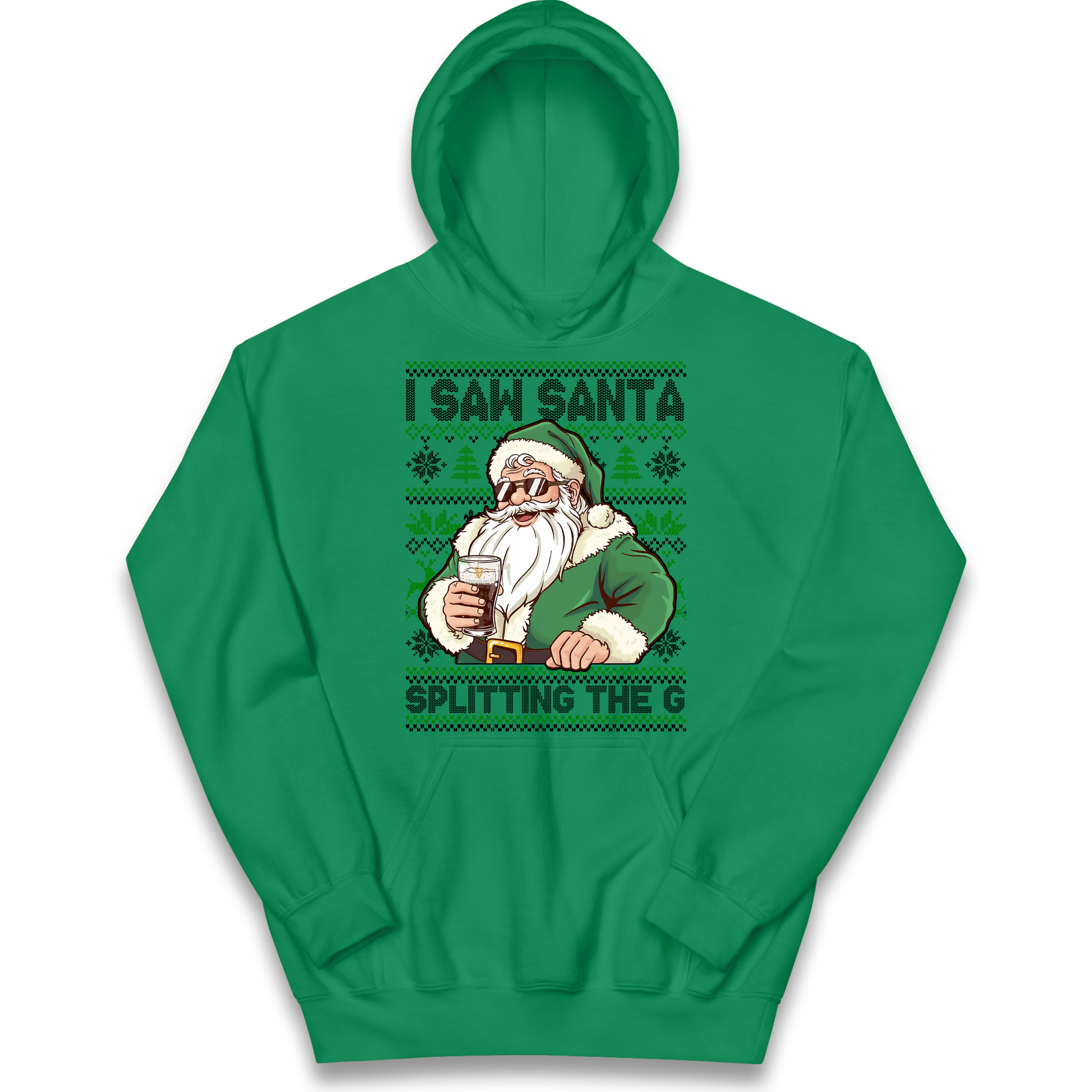 Santa Splitting The G Kids Hoodie