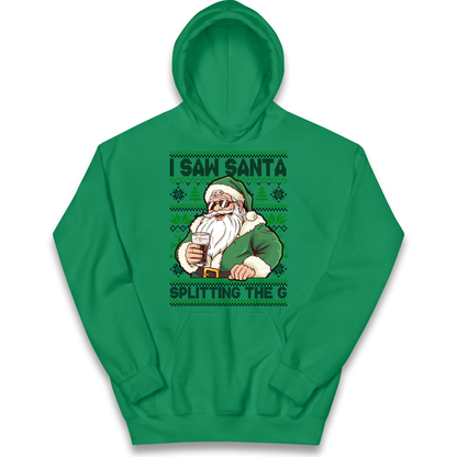 Santa Splitting The G Kids Hoodie