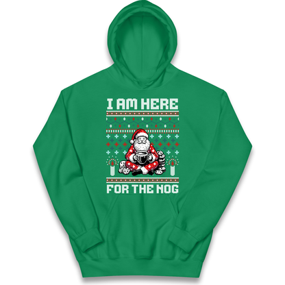 I am Here For The Nog Christmas kids hoodie