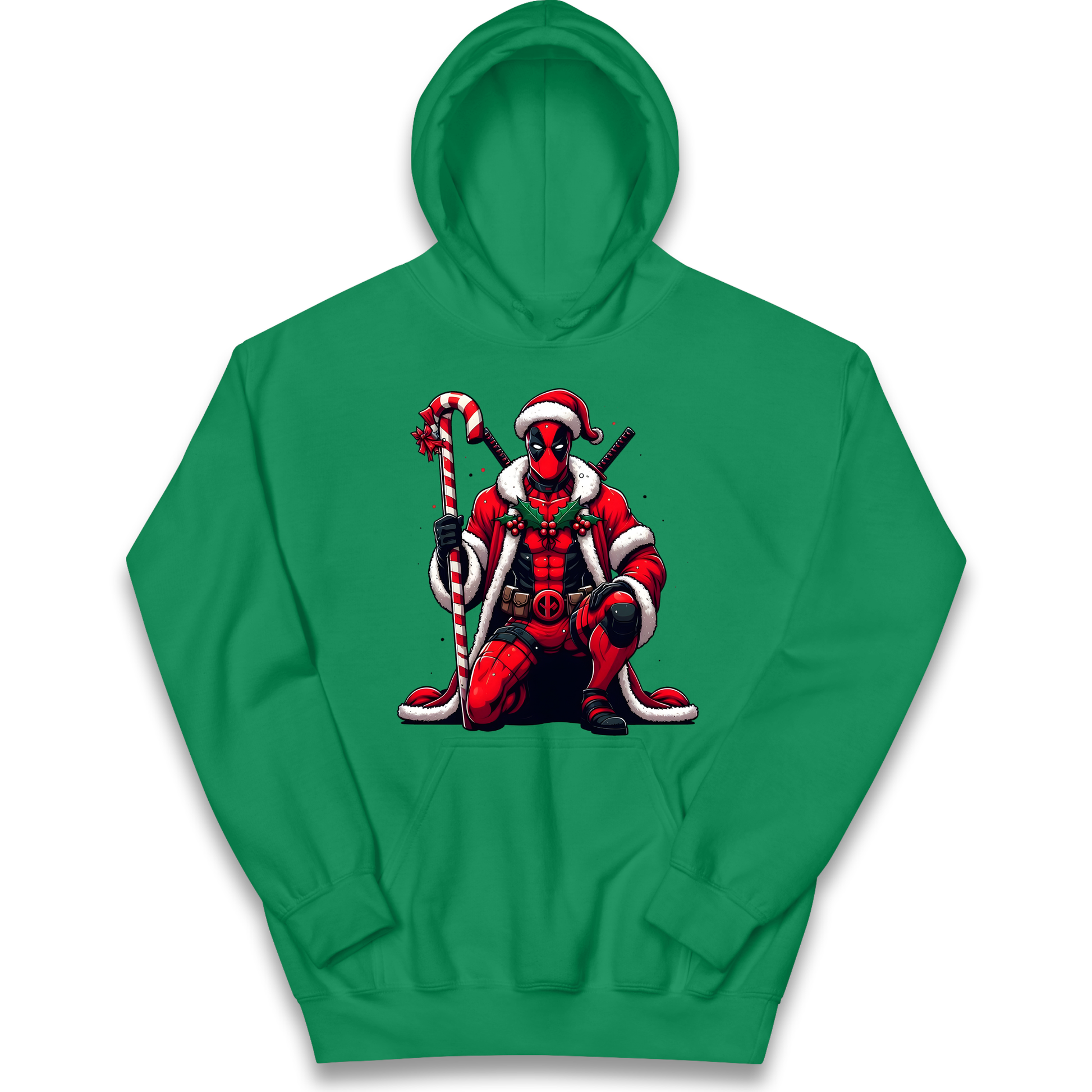 DeadPool Candy Cane Santa kids hoodie