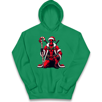 DeadPool Candy Cane Santa kids hoodie