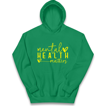 Yellow Mental Health kids hoodie