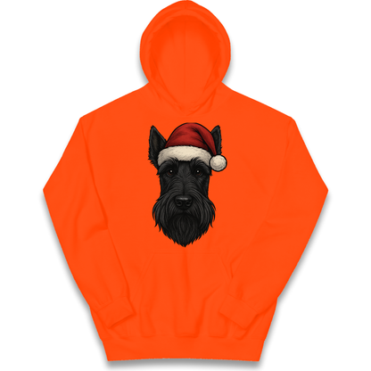 Scottish Terrier Face Christmas kids hoodie