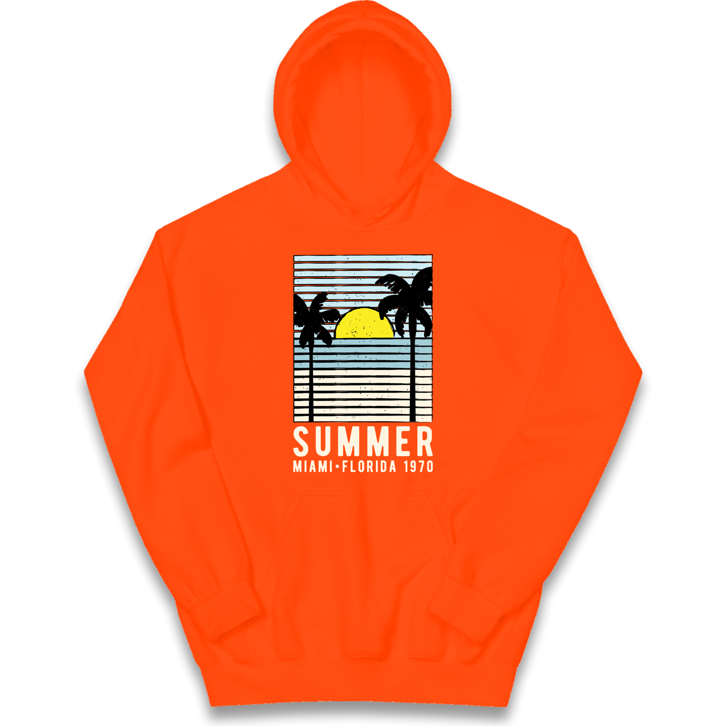 Summer Miami Florida 1970 kids hoodie