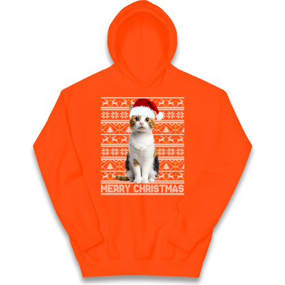 Merry Christmas Cat kids hoodie