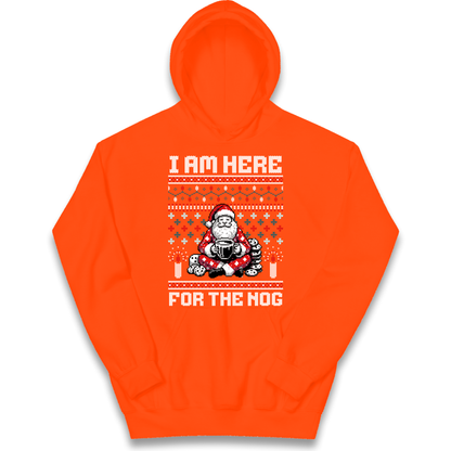 I am Here For The Nog Christmas kids hoodie