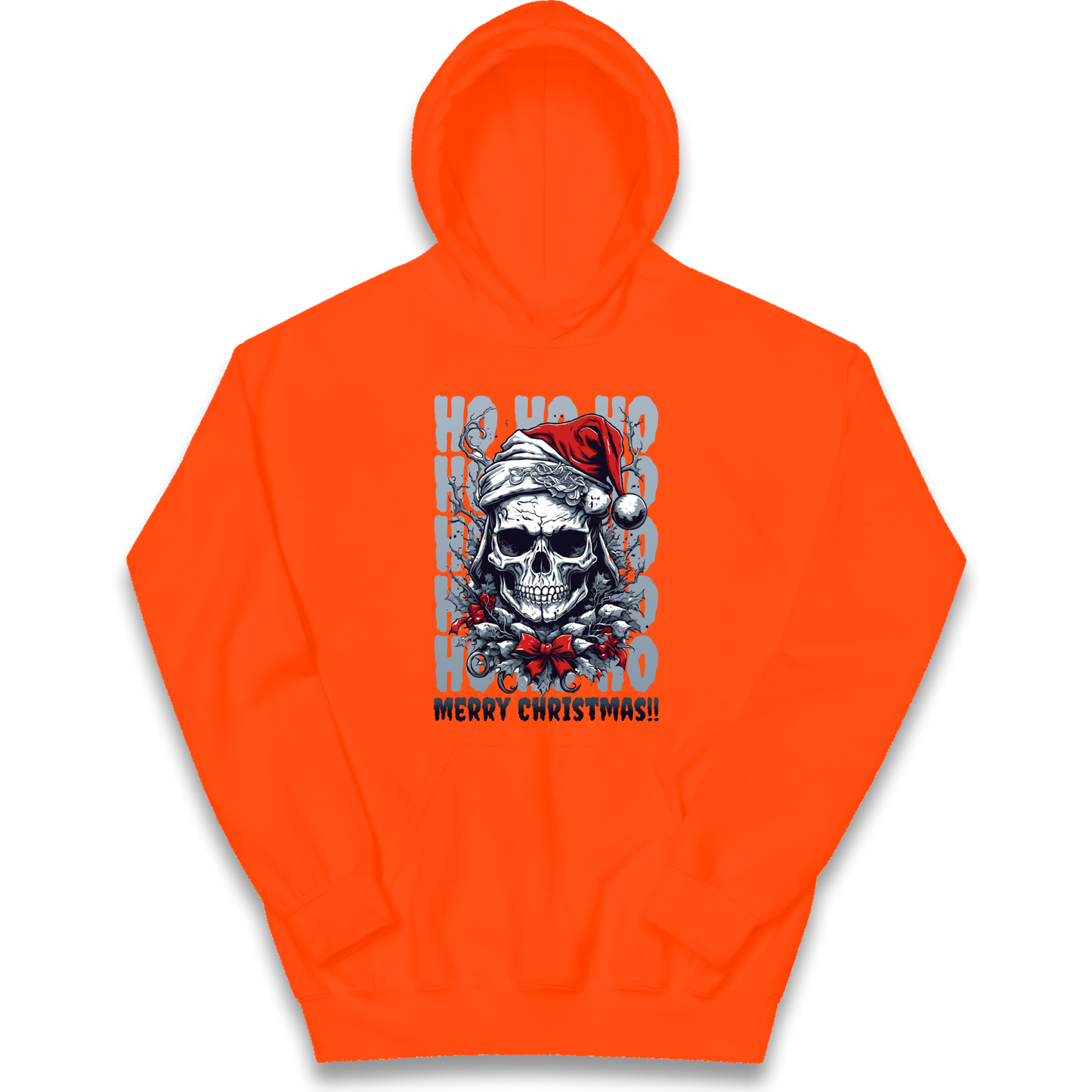 HO HO HO Santa Skelington Christmas kids hoodie