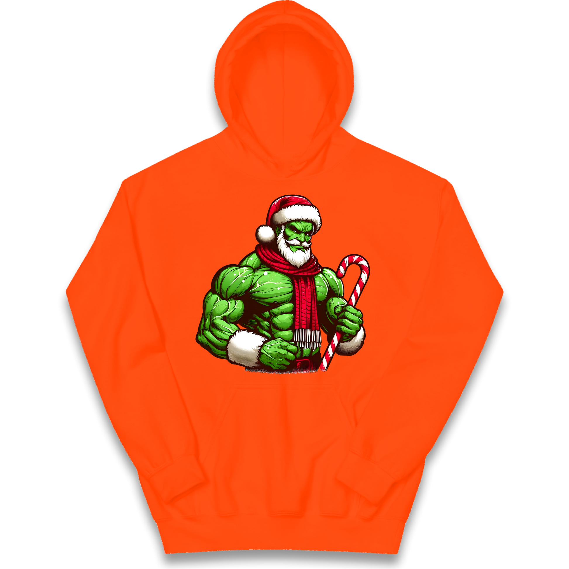 The Hulk Candy Cane Santa kids hoodie