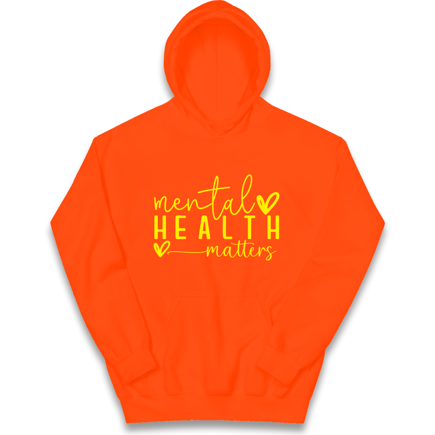 Yellow Mental Health kids hoodie