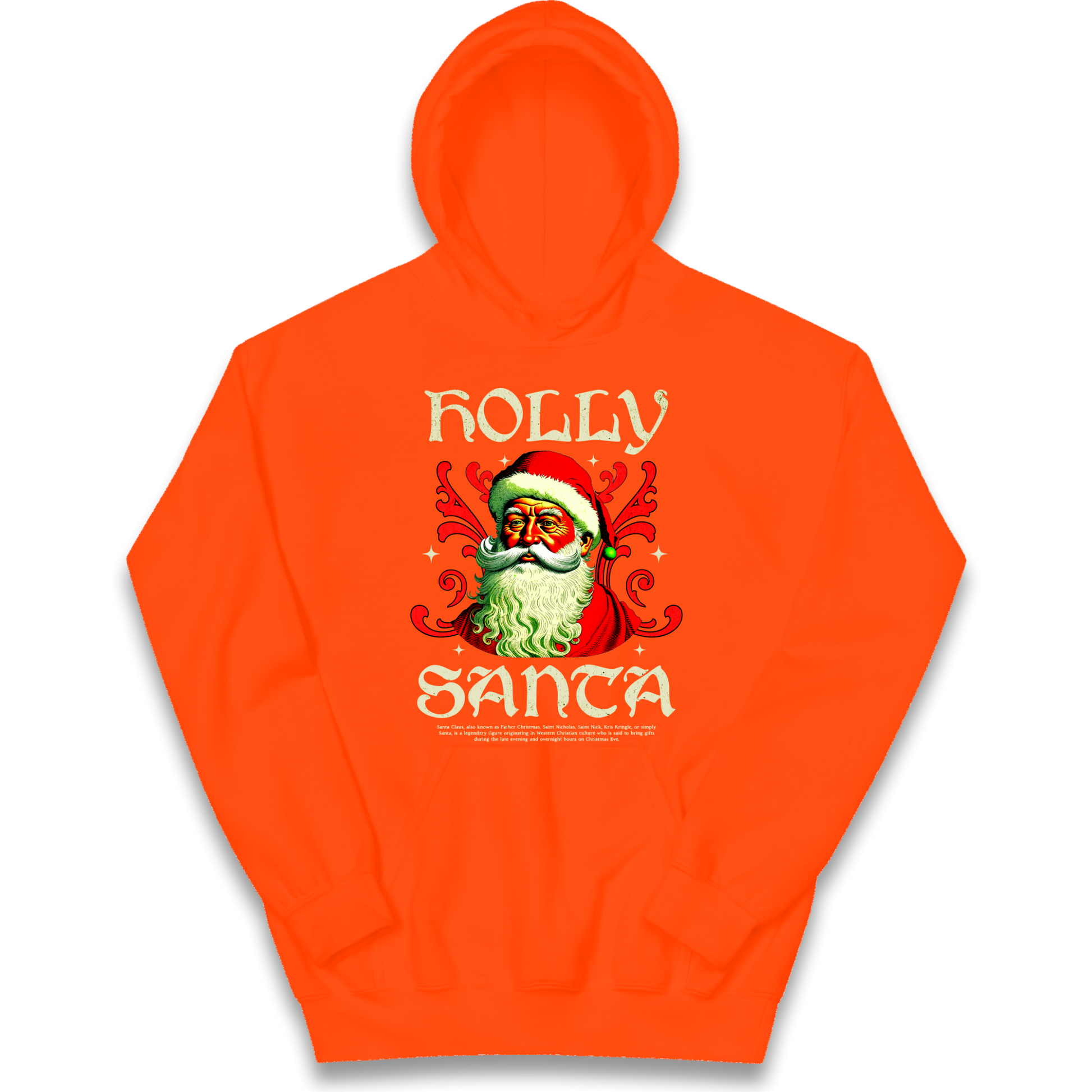 Holly Santa Christmas kids hoodie
