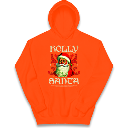 Holly Santa Christmas kids hoodie