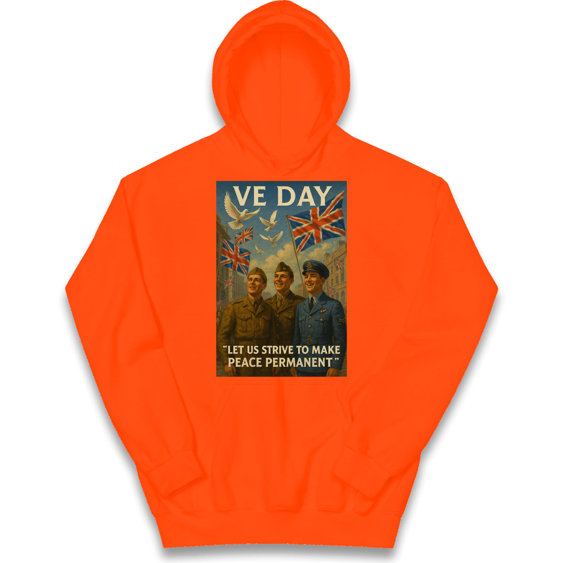 VE Day Let Us Strive to Make Peace Permanent kids hoodie