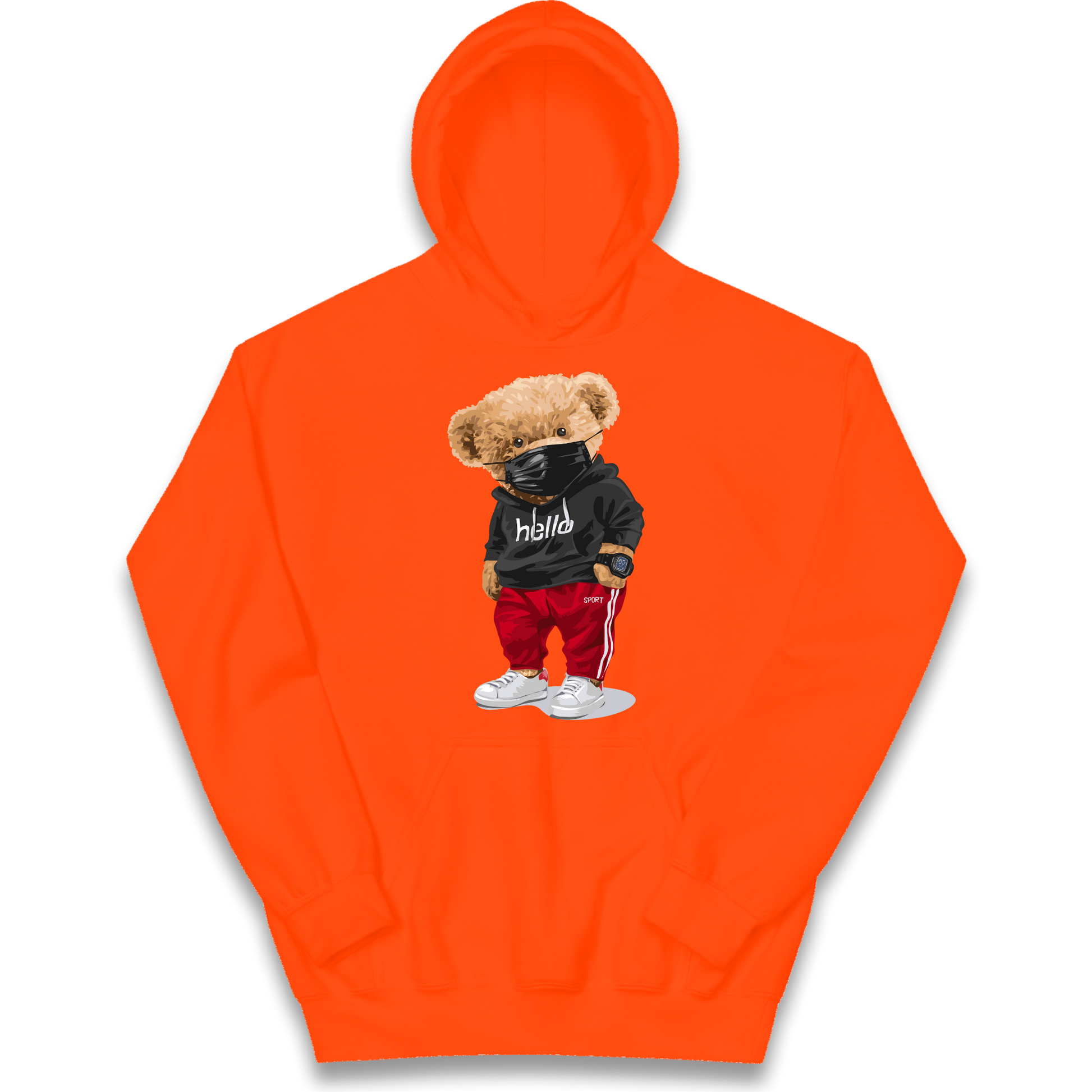 Teddy Bear Hello Streetwear kids hoodie