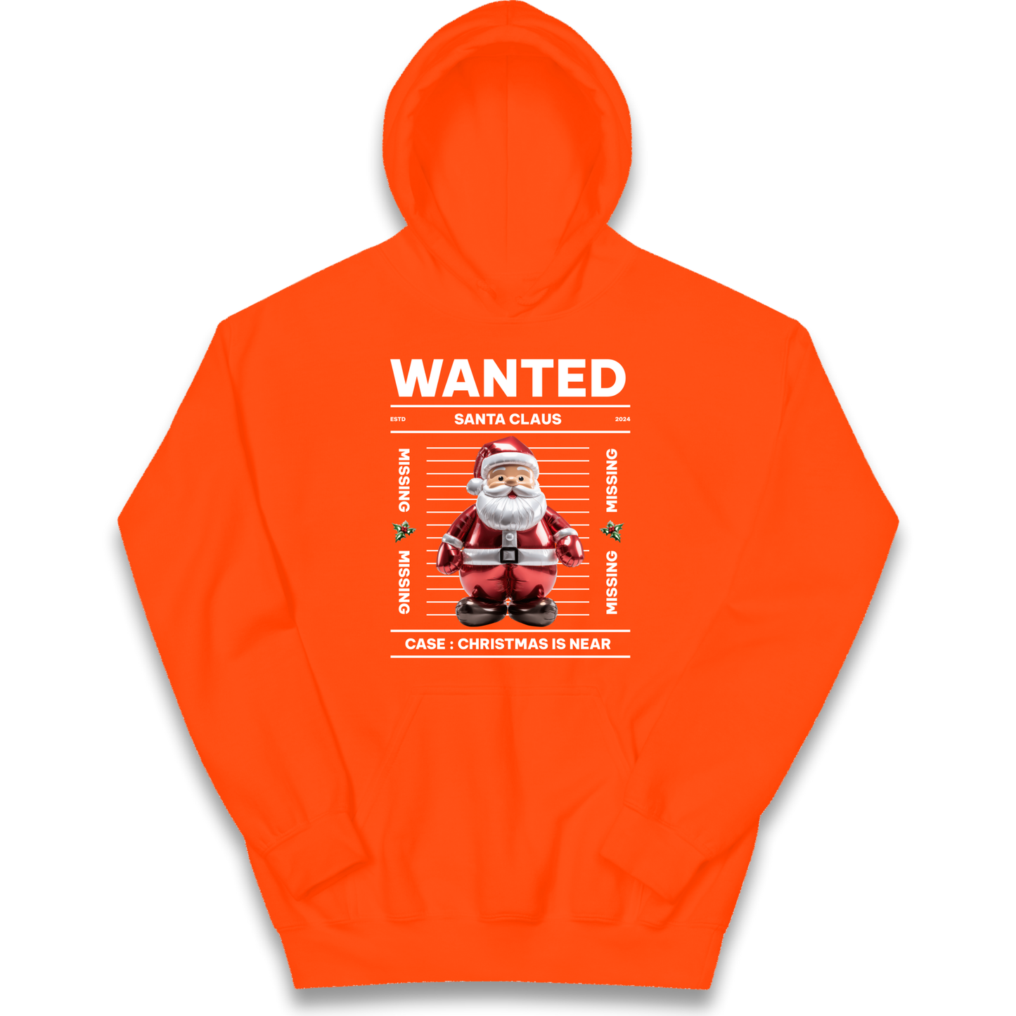 Wanted Santa Claus Christmas kids hoodie