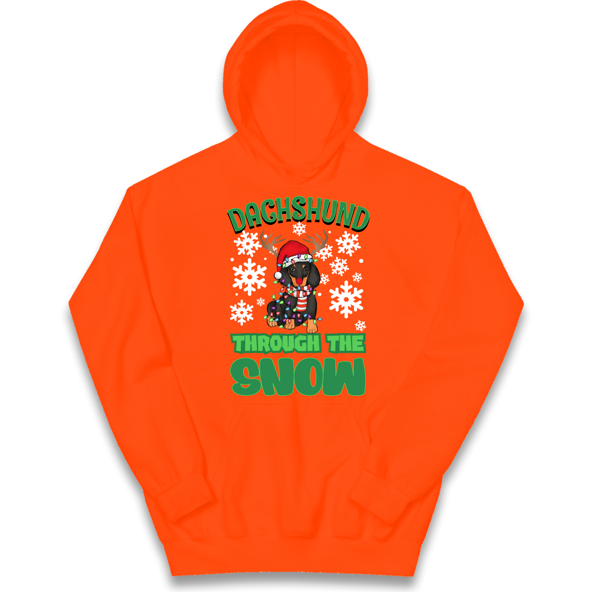 Dachshund Through The Snow Christmas kids hoodie