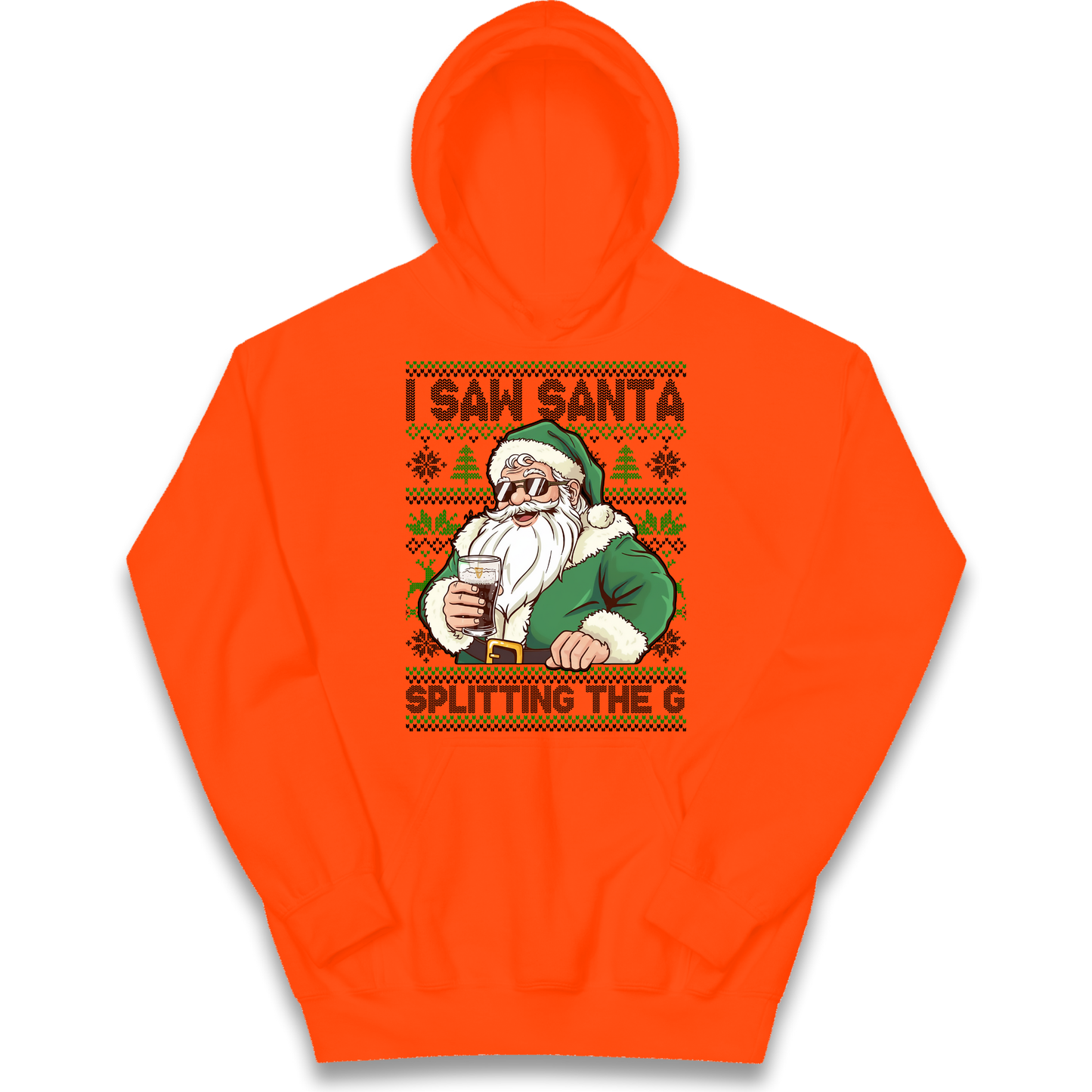 Santa Splitting The G Kids Hoodie