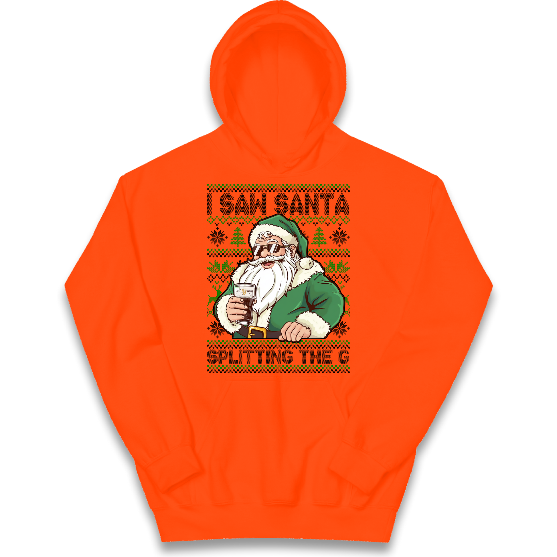 Santa Splitting The G Kids Hoodie