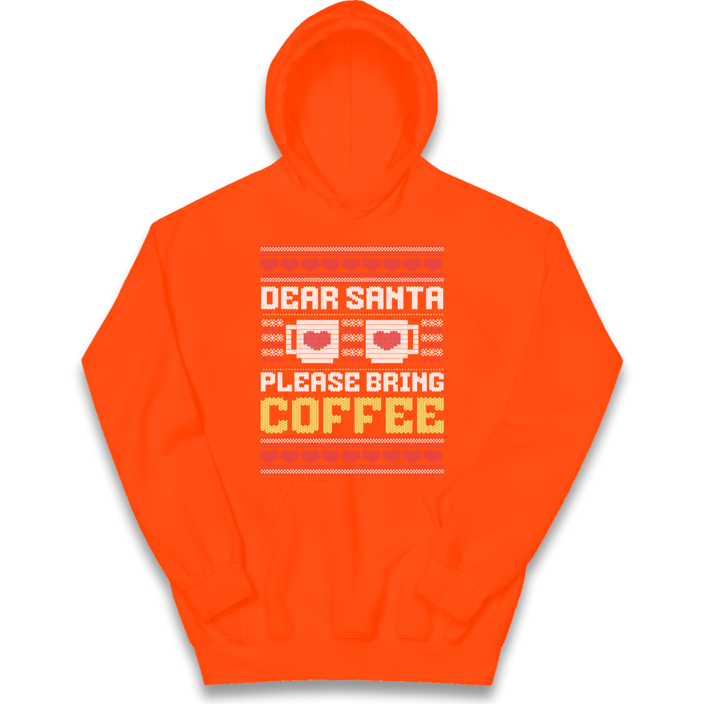 Dear Santa Please Bring Coffee kids hoodie