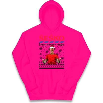 Benjamin Sesko Christmas Kids Hoodie
