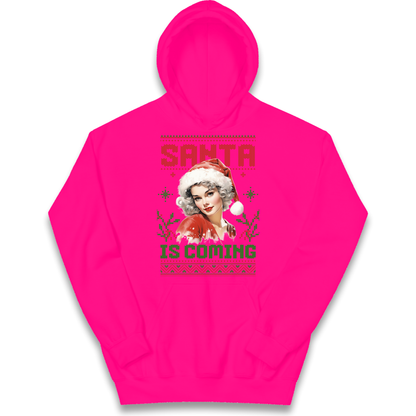 Santa is Coming Christmas kids hoodie
