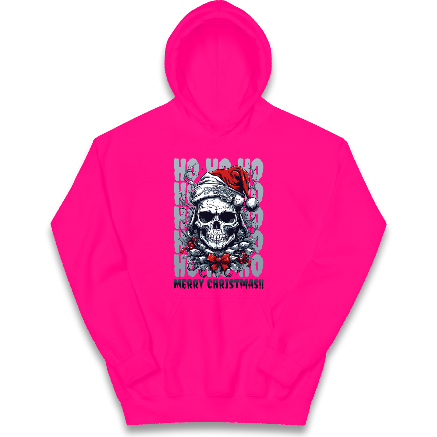 HO HO HO Santa Skelington Christmas kids hoodie