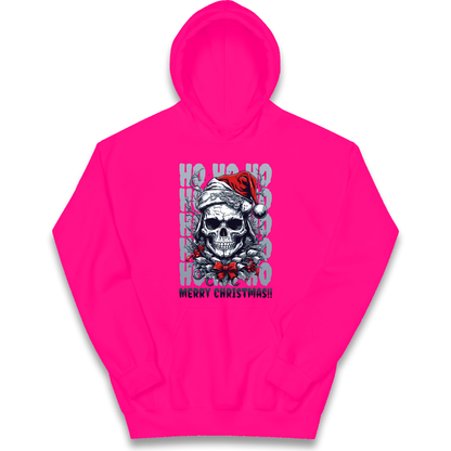 HO HO HO Santa Skelington Christmas kids hoodie
