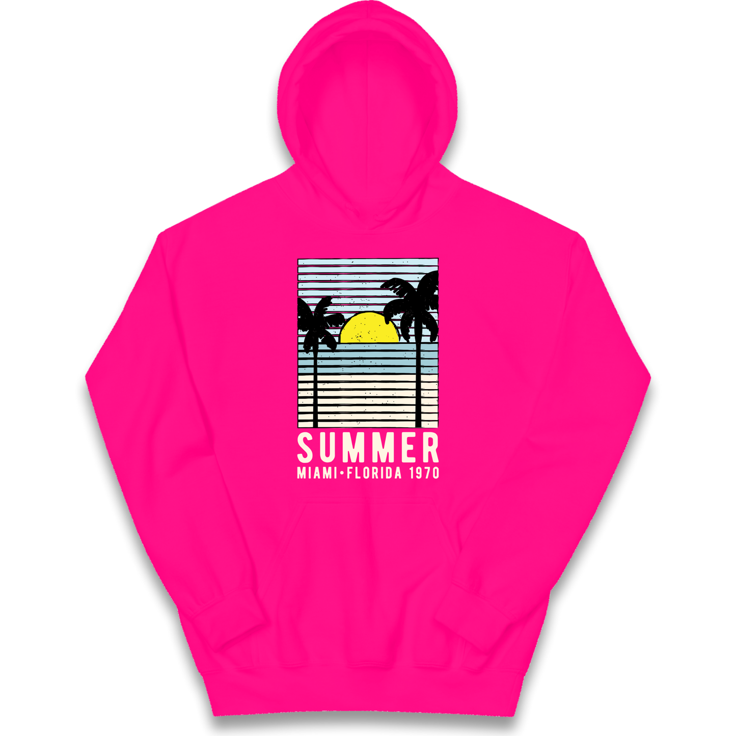 Summer Miami Florida 1970 kids hoodie
