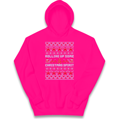 Rolling up Some Christmas Spirit kids hoodie
