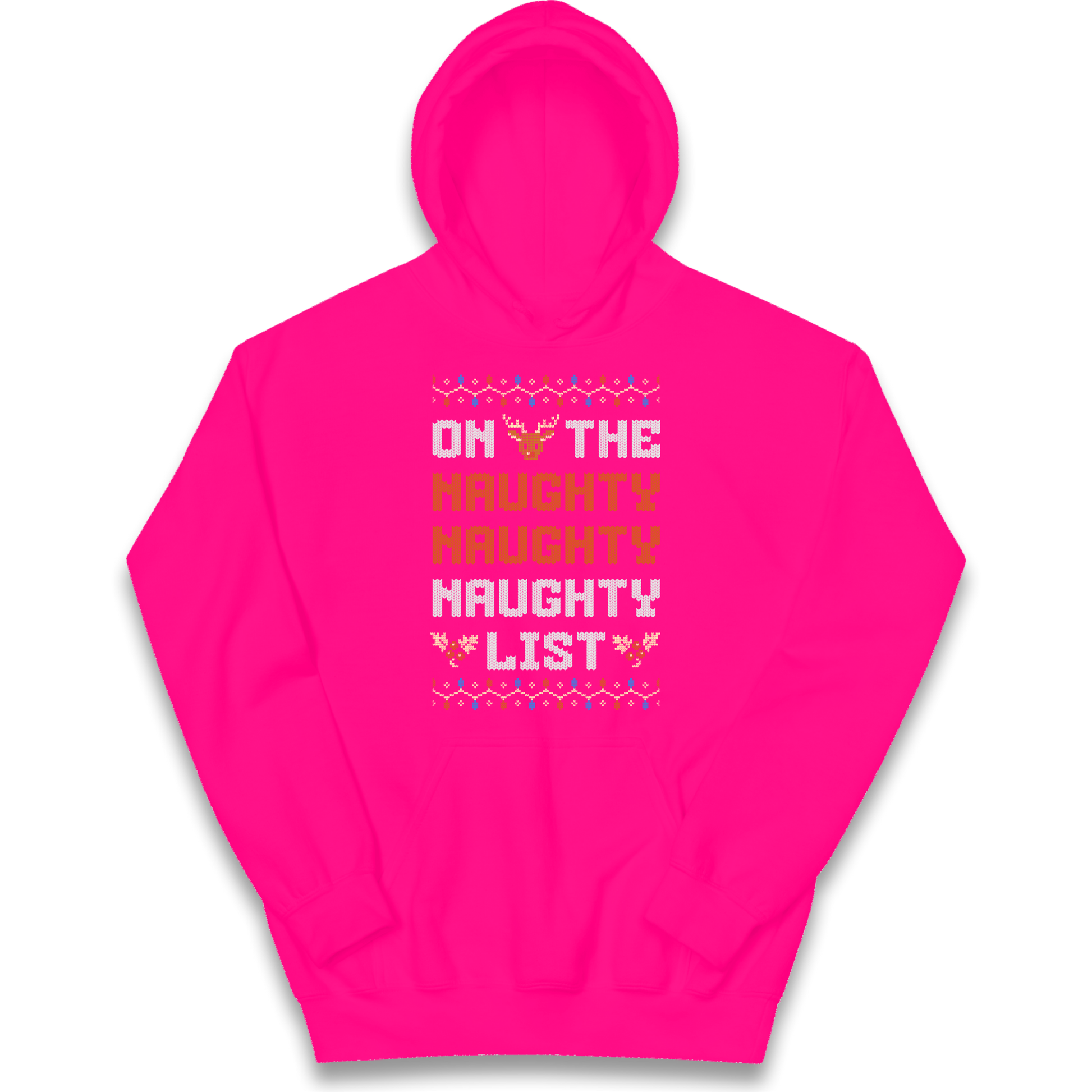 On The Naughty Naughty Naughty List Christmas kids hoodie