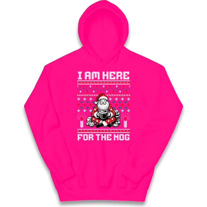 I am Here For The Nog Christmas kids hoodie