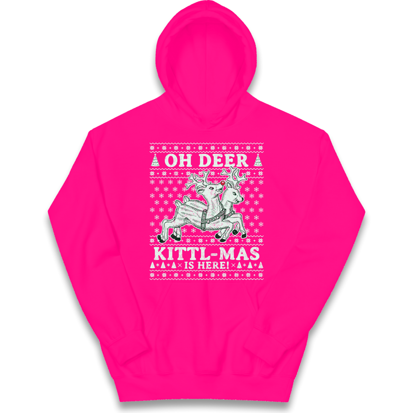 Oh Deer Kittl Mas Is Here Christmas kids hoodie