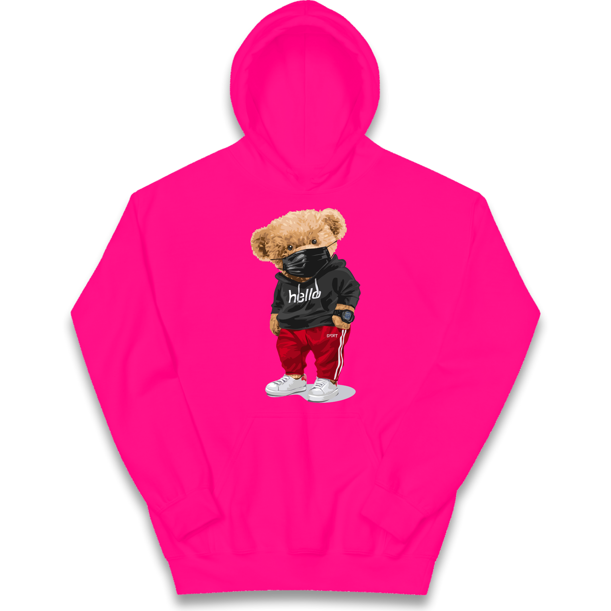 Teddy Bear Hello Streetwear kids hoodie
