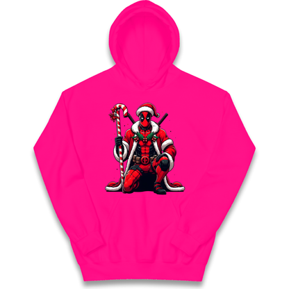DeadPool Candy Cane Santa kids hoodie