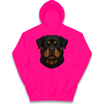 Rottweiler Face kids hoodie