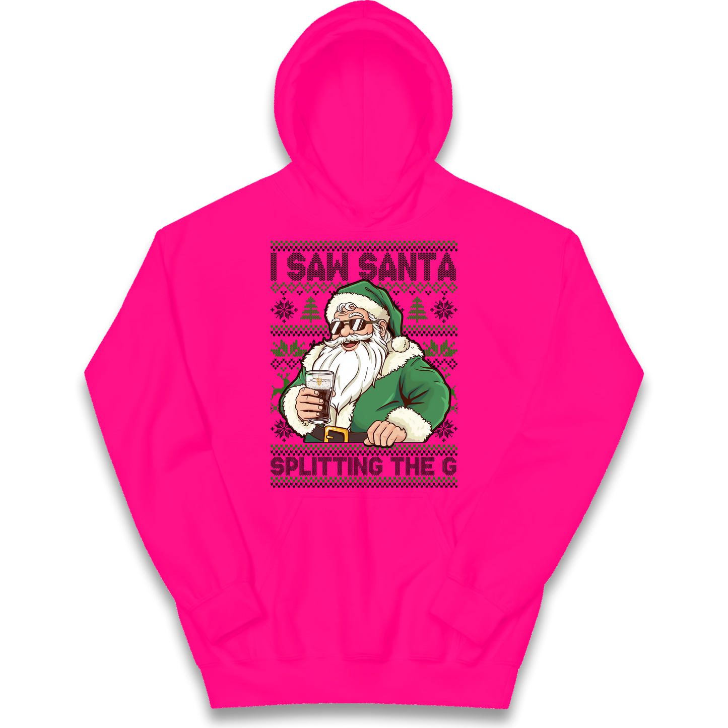 Santa Splitting The G Kids Hoodie